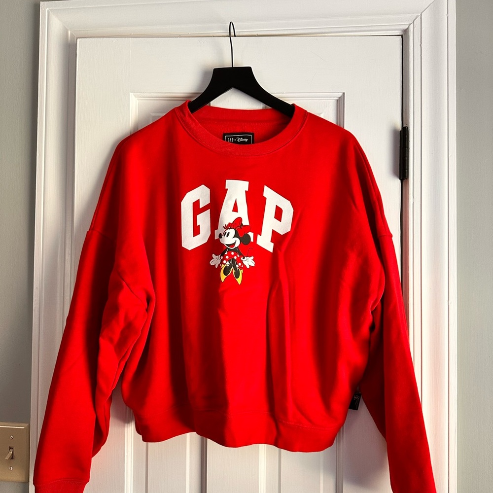 GAP Red Crew Neck Sweater with Graphic